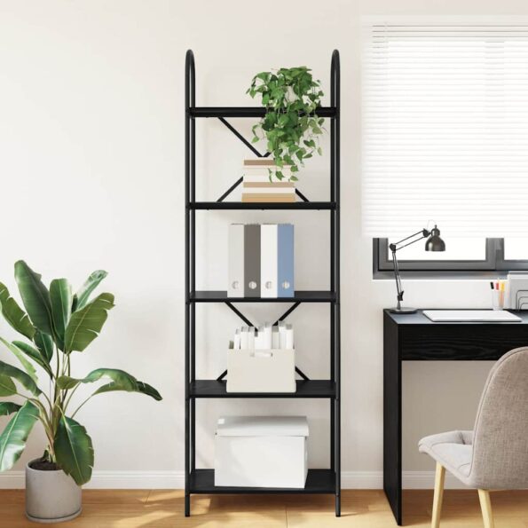 vidaXL Regál na knihy Čierny dub 60 x 30 x 183 cm Kompozitné drevo – Obrázok 4