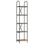 vidaXL Regál na knihy Staré drevo 40 x 30 x 183 cm Kompozitné drevo – Obrázok 2