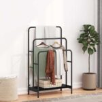 vidaXL Vešiak na oblečenie s poličkou Čierny dub 60 x 30 x 100.5 cm