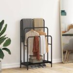 vidaXL Vešiak na oblečenie s poličkou Čierny dub 60 x 30 x 100.5 cm – Obrázok 4