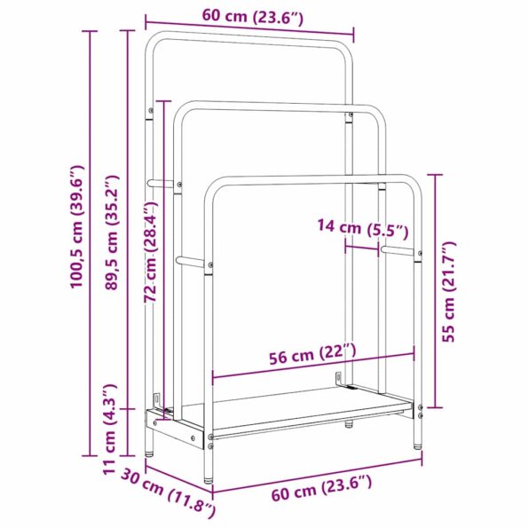 vidaXL Vešiak na oblečenie s poličkou dub artisan 60 x 30 x 100.5 cm – Obrázok 12