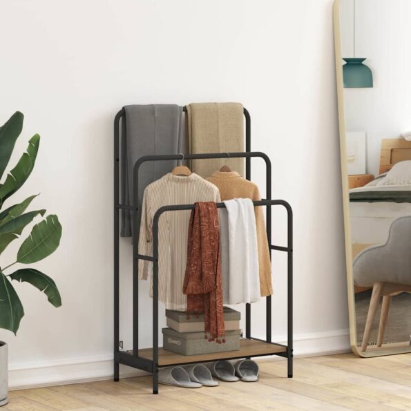 vidaXL Vešiak na oblečenie s poličkou dub artisan 60 x 30 x 100.5 cm – Obrázok 4