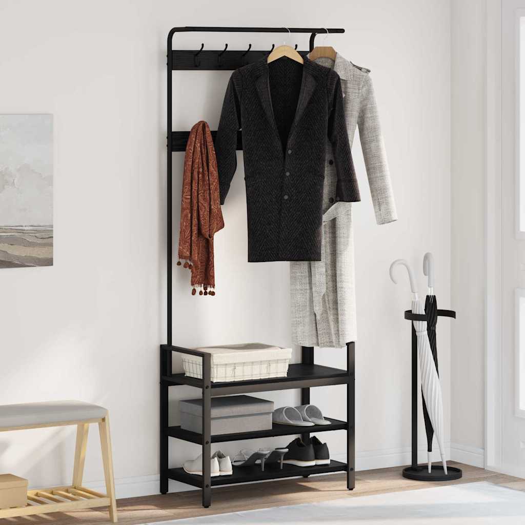 879953_1.jpg vidaXL Vešiak s poličkou Čierny dub 75 x 34 x 184 cm Kompozitné drevo – Obrázok 1