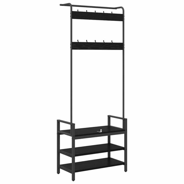 vidaXL Vešiak s poličkou Čierny dub 75 x 34 x 184 cm Kompozitné drevo – Obrázok 7