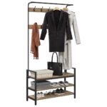 vidaXL Vešiak s poličkou dub artisan 95 x 34 x 184 cm Kompozitné drevo – Obrázok 3