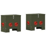 vidaXL Kŕmidlo pre kurčatá 2 pcs Olivová zelená 60.5 x 29 x 51 cm – Obrázok 2