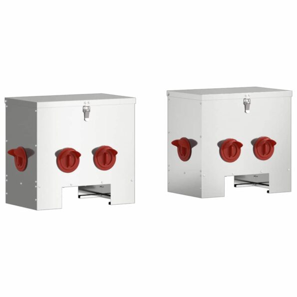 vidaXL Kŕmidlo pre kurčatá 2 pcs Strieborná 60.5 x 29 x 51 cm – Obrázok 2