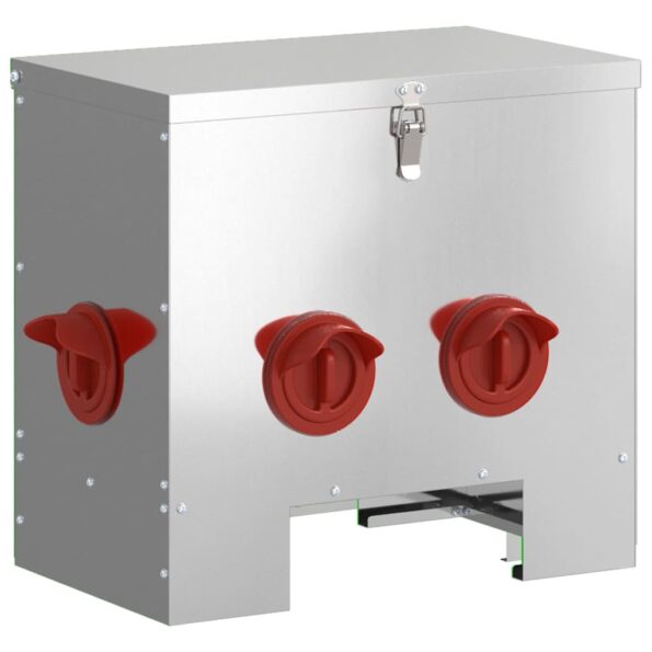 vidaXL Kŕmidlo pre kurčatá 2 pcs Strieborná 60.5 x 29 x 51 cm – Obrázok 4