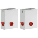 vidaXL Kŕmidlo pre kurčatá 2 pcs Strieborná 32,5 x 20,5 x 43 cm – Obrázok 2