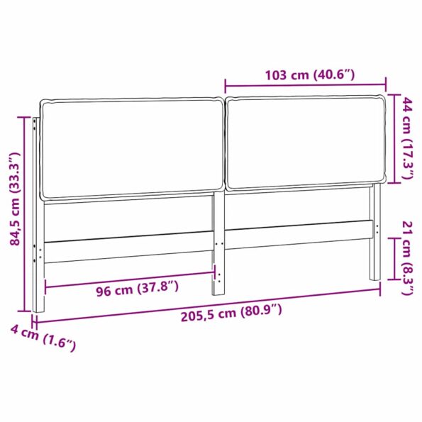 vidaXL Čalúnené čelo postele Biela a svetlo šedá 200 cm – Obrázok 13