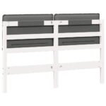 vidaXL Čalúnené čelo postele Biela a svetlo šedá 150 cm – Obrázok 6