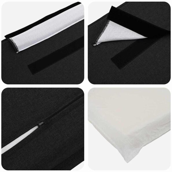 vidaXL Čalúnené čelo postele s čelnou doskou Prírodná a čierna 140 cm – Obrázok 7