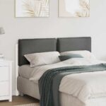 vidaXL Čalúnené čelo postele Biela a svetlo šedá 140 cm