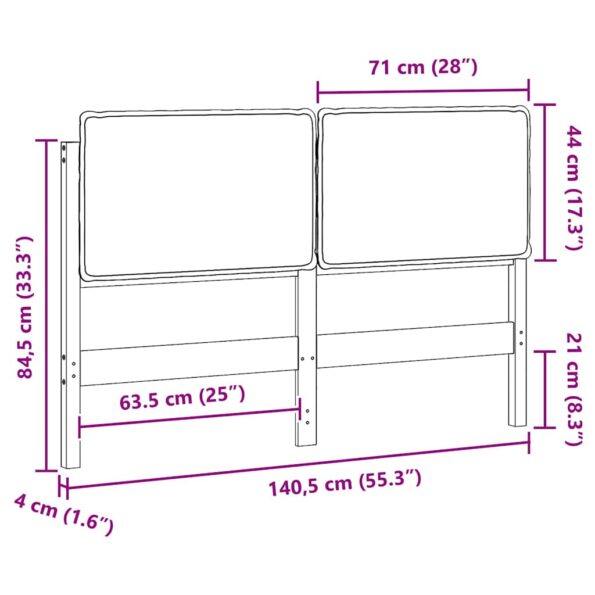 vidaXL Čalúnené čelo postele Prírodná a svetlosivá 135 cm – Obrázok 13