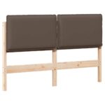 vidaXL Čalúnené čelo postele Prírodná a svetlosivá 135 cm – Obrázok 2