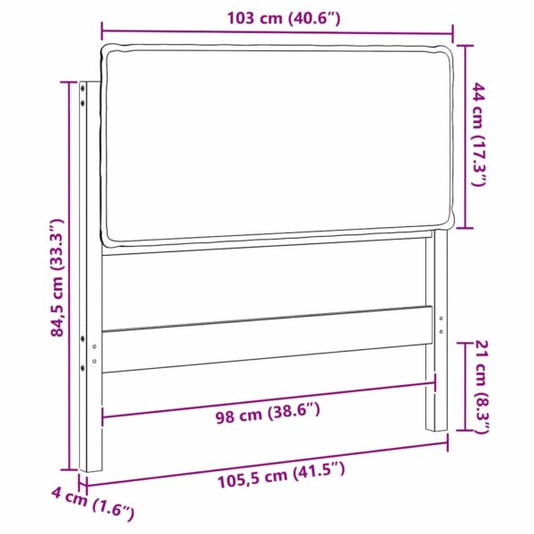 vidaXL Čalúnené čelo postele Prírodná a tmavošedá 100 cm – Obrázok 13