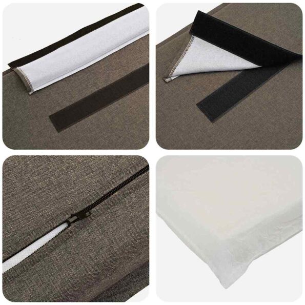 vidaXL Čalúnené čelo postele Prírodná a svetlosivá 100 cm – Obrázok 7