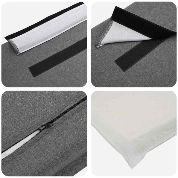 vidaXL Čalúnené čelo postele Biela a svetlo šedá 100 cm – Obrázok 7