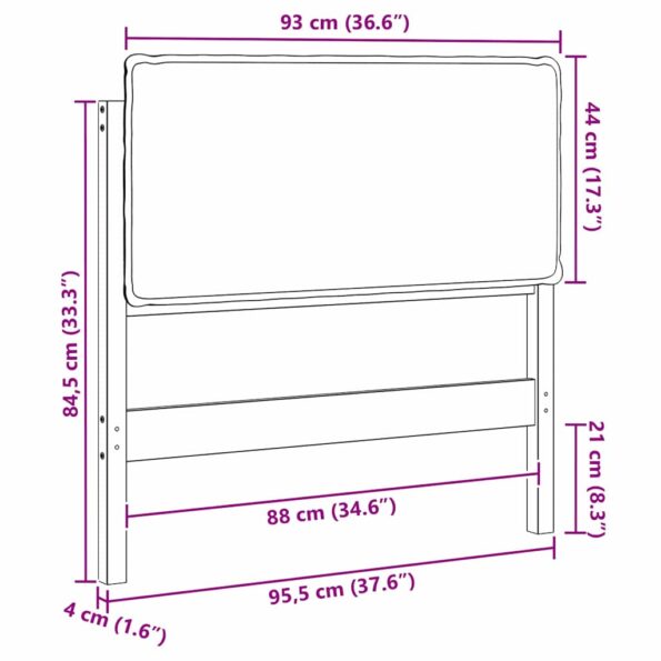 vidaXL Čalúnené čelo postele Prírodná a svetlosivá 90 cm – Obrázok 13