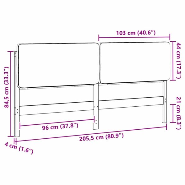 vidaXL Čalúnené čelo postele Biela a svetlo šedá 200 cm – Obrázok 13