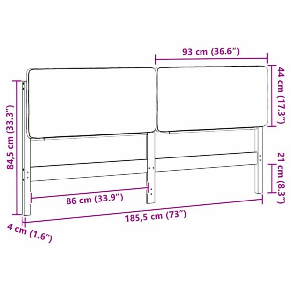 vidaXL Čalúnené čelo postele s čelnou doskou Hnedá a čierna 180 cm – Obrázok 13