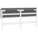 vidaXL Čalúnené čelo postele Biela a svetlo šedá 180 cm – Obrázok 6