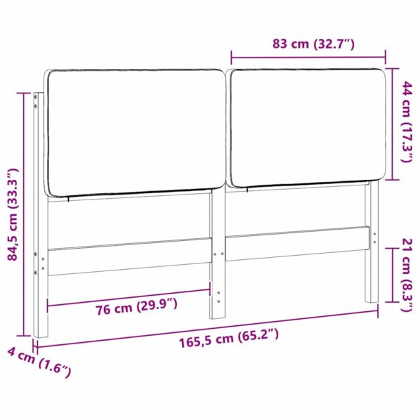 vidaXL Čalúnené čelo postele Biela a svetlo šedá 160 cm – Obrázok 13