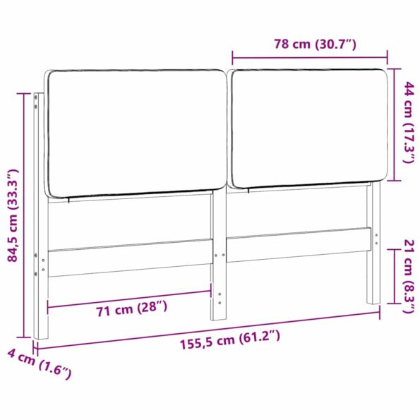 vidaXL Čalúnené čelo postele s čelnou doskou Hnedá a taupe 150 cm – Obrázok 13