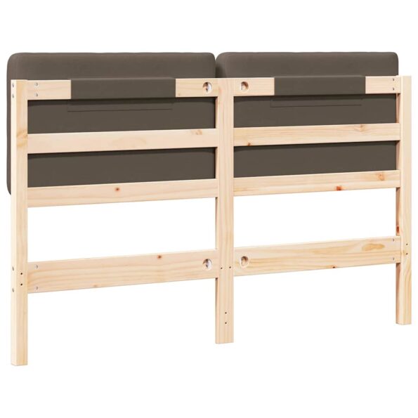 vidaXL Čalúnené čelo postele s čelnou doskou Hnedá a taupe 150 cm – Obrázok 6