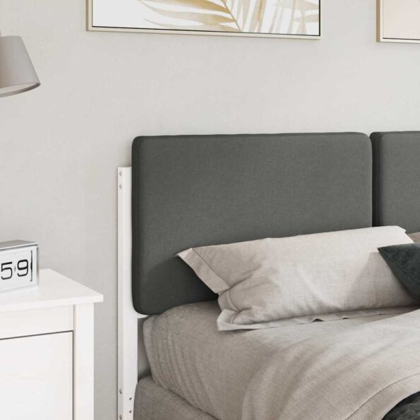 vidaXL Čalúnené čelo postele Biela a svetlo šedá 150 cm – Obrázok 3