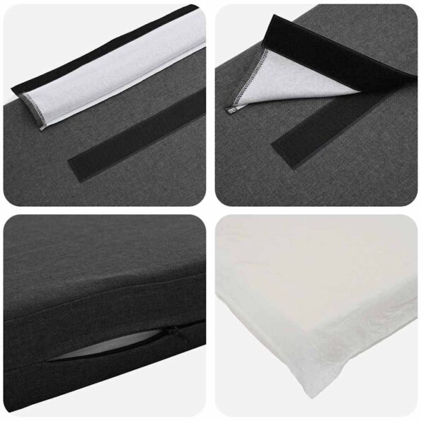 vidaXL Čalúnené čelo postele s čelnou doskou Hnedá a tmavošedá 135 cm – Obrázok 7