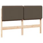 vidaXL Čalúnené čelo postele s čelnou doskou Hnedá a taupe 135 cm – Obrázok 2
