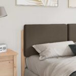vidaXL Čalúnené čelo postele s čelnou doskou Hnedá a taupe 135 cm – Obrázok 3