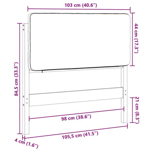 vidaXL Čalúnené čelo postele Biela a svetlo šedá 100 cm – Obrázok 13