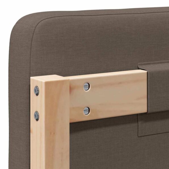 vidaXL Čalúnené čelo postele s čelnou doskou Hnedá a taupe 90 cm – Obrázok 10