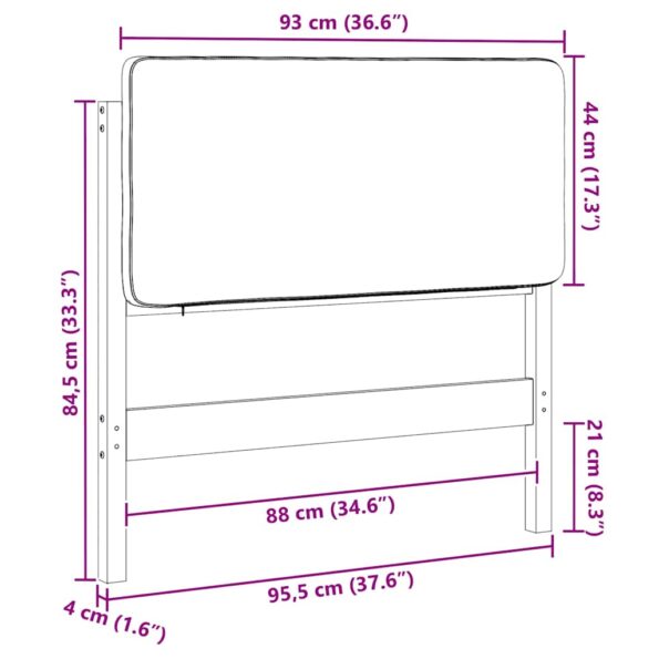 vidaXL Čalúnené čelo postele s čelnou doskou Hnedá a taupe 90 cm – Obrázok 13