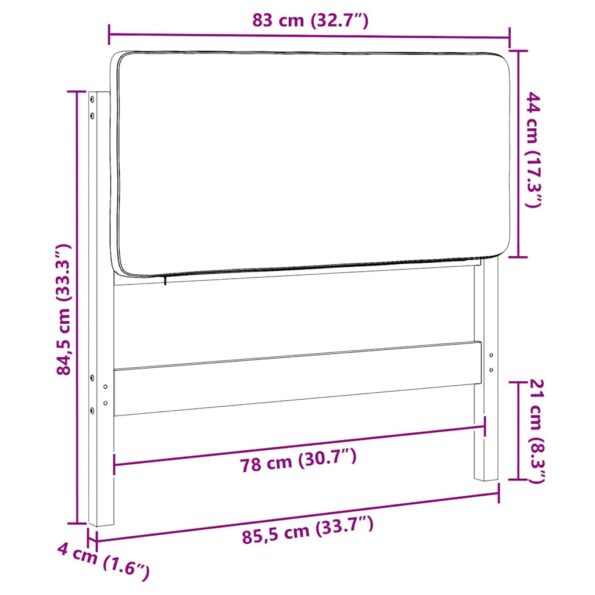 vidaXL Čalúnené čelo postele s čelnou doskou Hnedá a taupe 80 cm – Obrázok 13