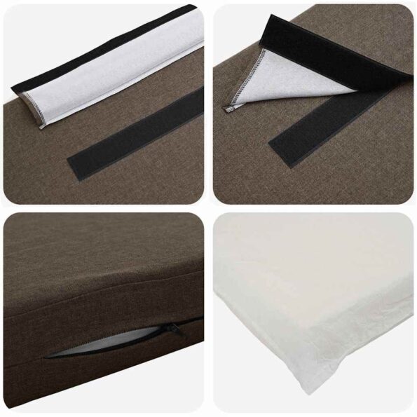 vidaXL Čalúnené čelo postele s čelnou doskou Hnedá a taupe 80 cm – Obrázok 7