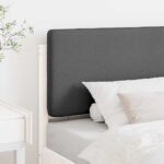 vidaXL Čalúnené čelo postele s čelnou doskou Biela a svetlo šedá 75 cm – Obrázok 3