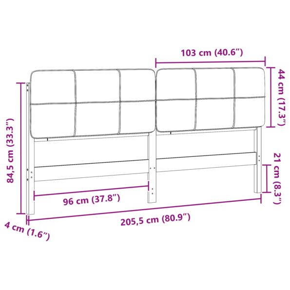 vidaXL Čalúnené čelo postele s čelnou doskou Hnedá a čierna 200 cm – Obrázok 13