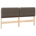 vidaXL Čalúnené čelo postele s čelnou doskou Hnedá a taupe 200 cm – Obrázok 2