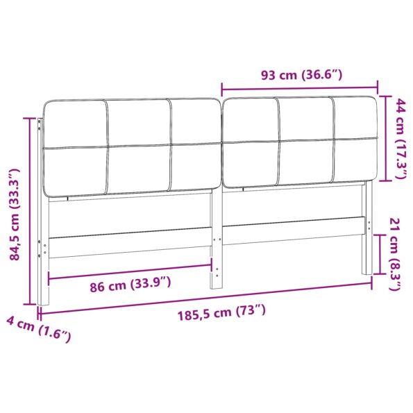 vidaXL Čalúnené čelo postele Biela a svetlo šedá 180 cm – Obrázok 13