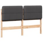 vidaXL Čalúnené čelo postele s čelnou doskou Hnedá a tmavošedá 160 cm – Obrázok 2