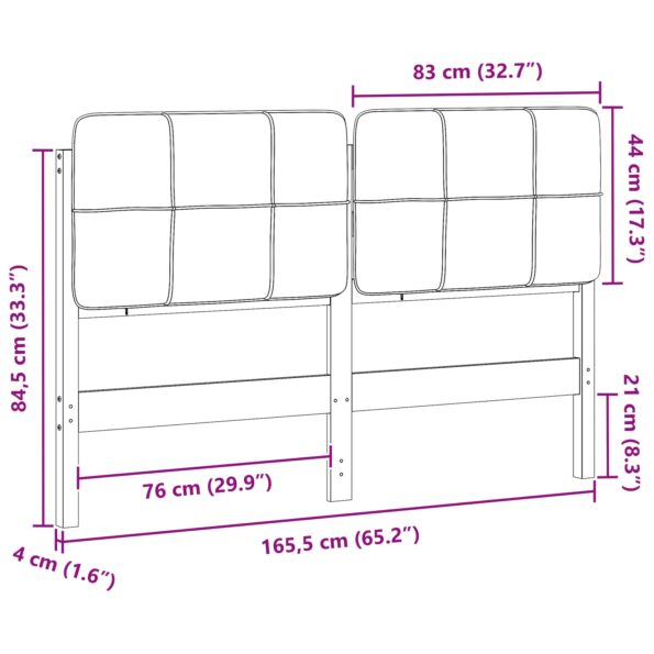 vidaXL Čalúnené čelo postele Biela a svetlo šedá 160 cm – Obrázok 13