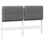 vidaXL Čalúnené čelo postele Biela a svetlo šedá 160 cm – Obrázok 2