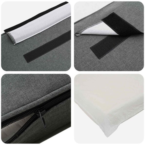 vidaXL Čalúnené čelo postele Biela a svetlo šedá 160 cm – Obrázok 7