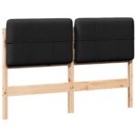 vidaXL Čalúnené čelo postele s čelnou doskou Hnedá a čierna 150 cm – Obrázok 2