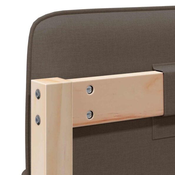 vidaXL Čalúnené čelo postele s čelnou doskou Hnedá a taupe 150 cm – Obrázok 10