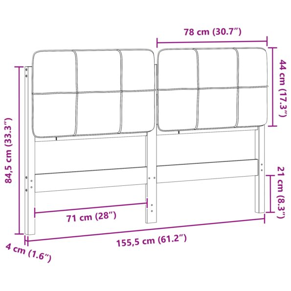vidaXL Čalúnené čelo postele Biela a svetlo šedá 150 cm – Obrázok 13