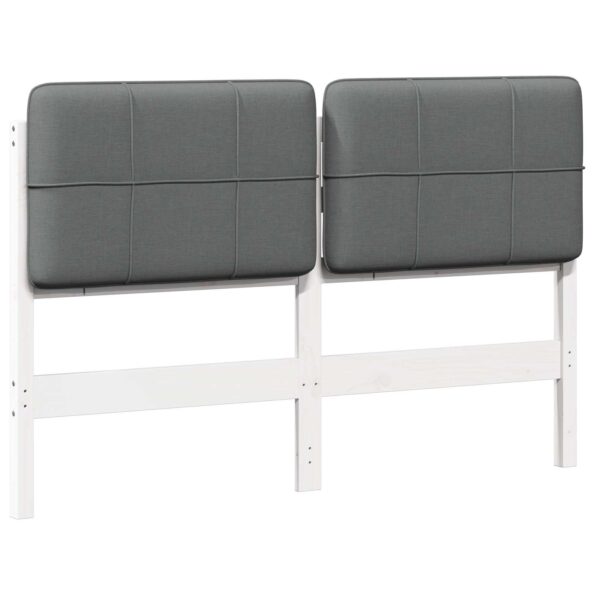 vidaXL Čalúnené čelo postele Biela a svetlo šedá 150 cm – Obrázok 2